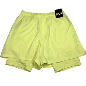 NWT DSG Women's 2 in 1 Agility Short 5in Inseam Neon Yellow Athletic Short Small